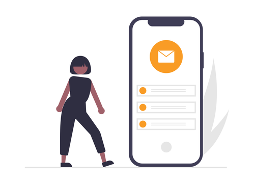 ilustracion de mujer con celular